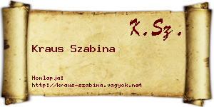 Kraus Szabina névjegykártya